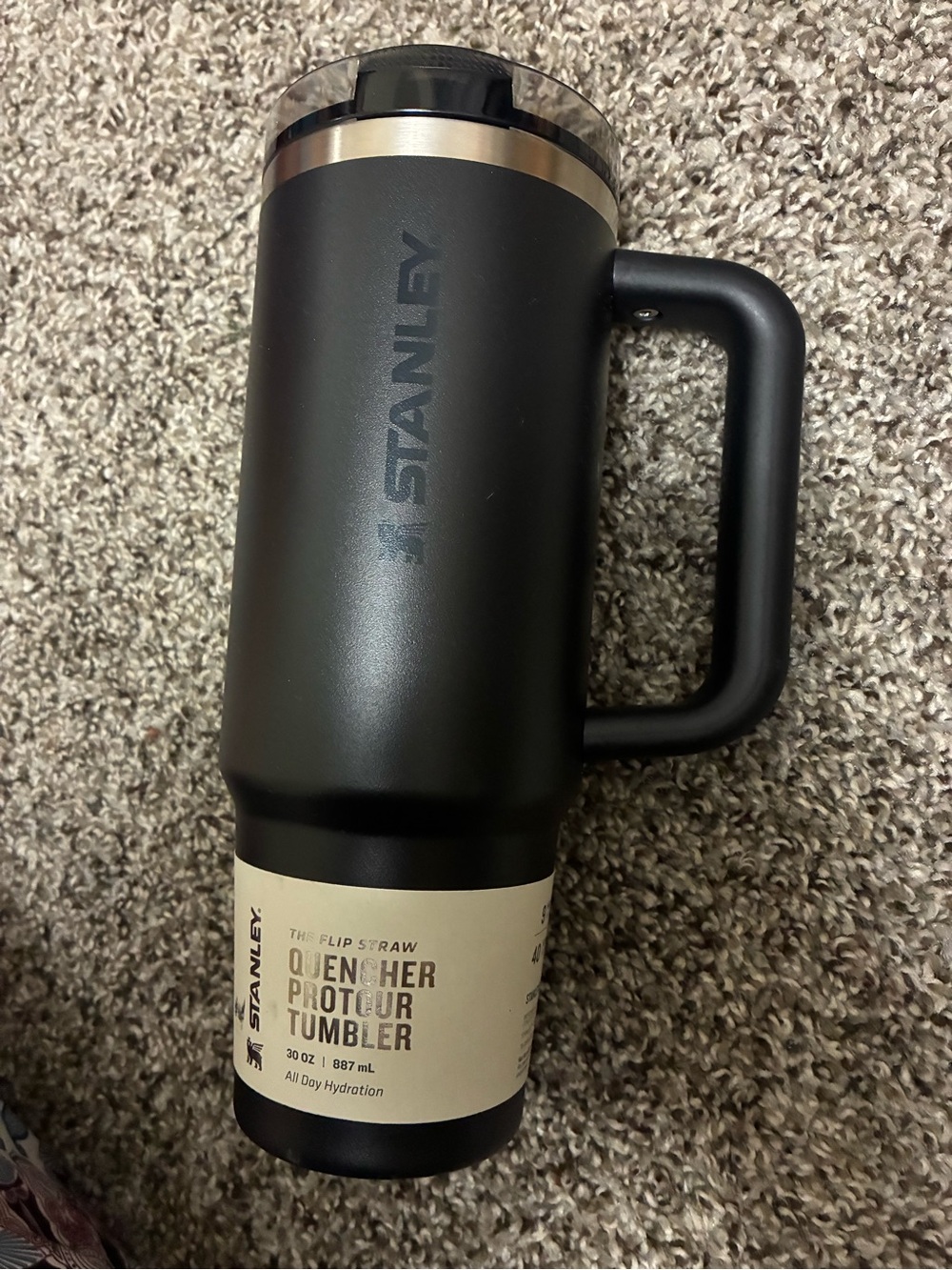 Stanley Travel Tumbler in Black with Flip Straw